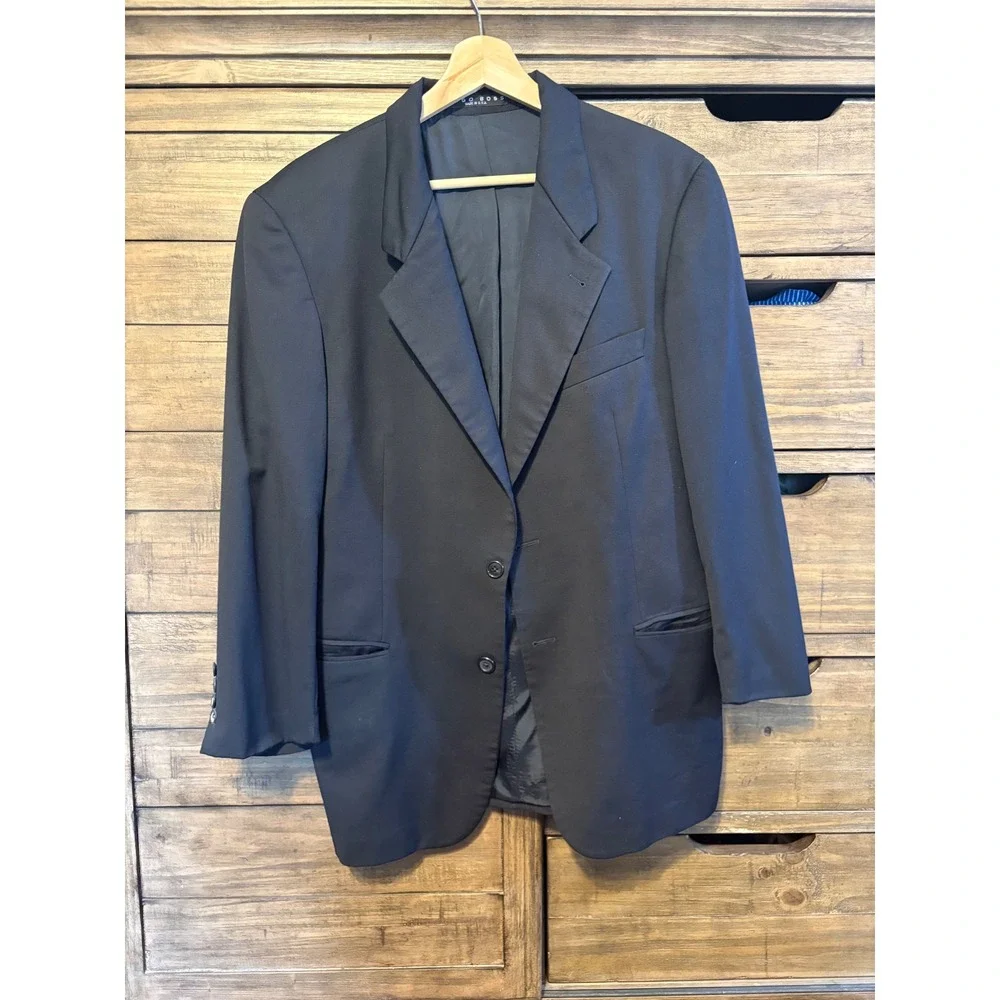 Hugo Boss 48L Navy Wool Sport Coat Blazer Made in USA Saks Fifth Avenue